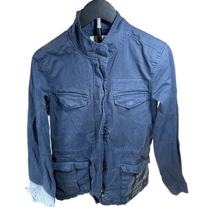 hinge Blue Utility Field Jacket with Stand Collar